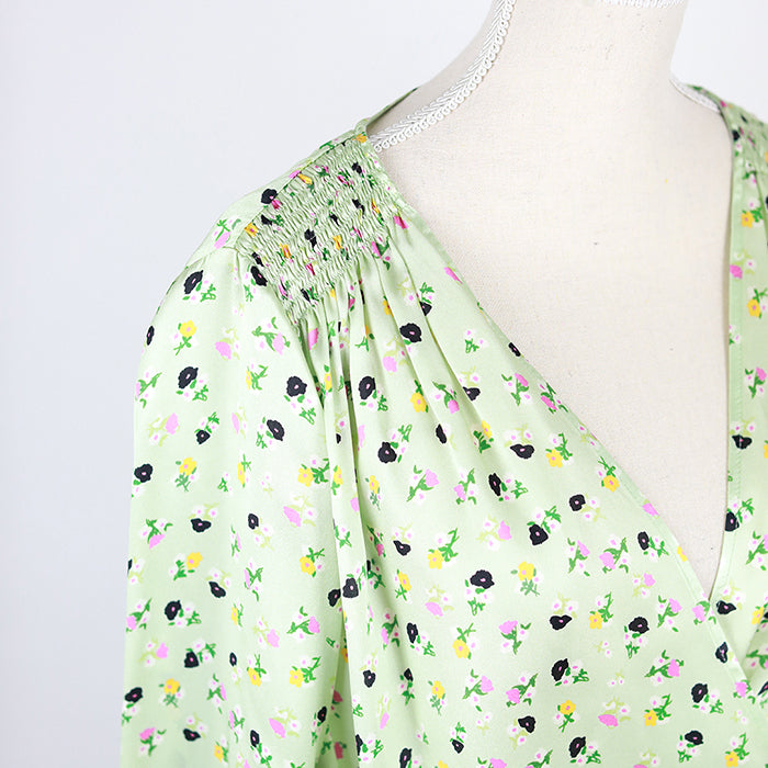 The Attico Blouse in silk with a floral print