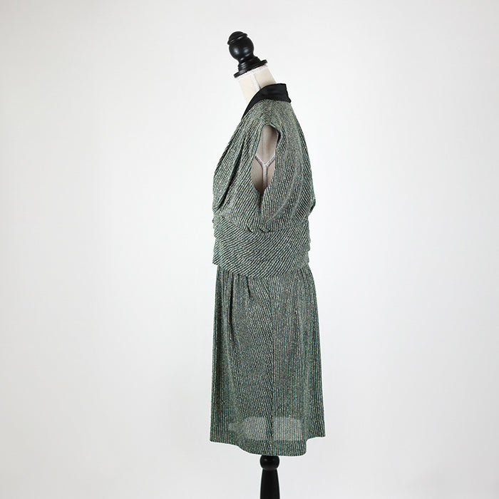 Balenciaga Graphic V-Neck Draped Dress