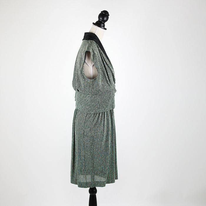 Balenciaga Graphic V-Neck Draped Dress