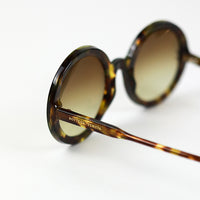 BOTTEGA VENETA Round Frame Tortoiseshell Sunglasses