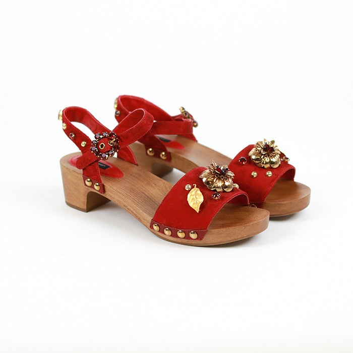 Dolce&Gabbana Elaborately decorated wooden sandals