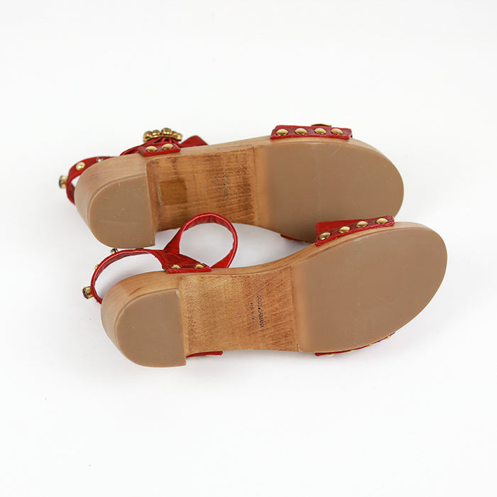 Dolce&Gabbana Elaborately decorated wooden sandals