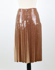 EMILIO PUCCI Metallic Pleated Sequined Silk Georgette Skirt