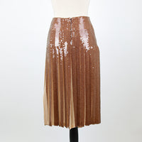 EMILIO PUCCI Metallic Pleated Sequined Silk Georgette Skirt