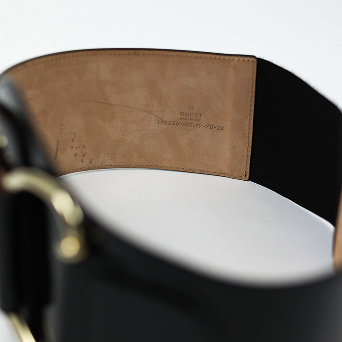 GUCCI patent leather belt with signature buckle