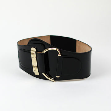 GUCCI patent leather belt with signature buckle