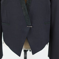 HELMUT LANG cropped blazer with suede collar