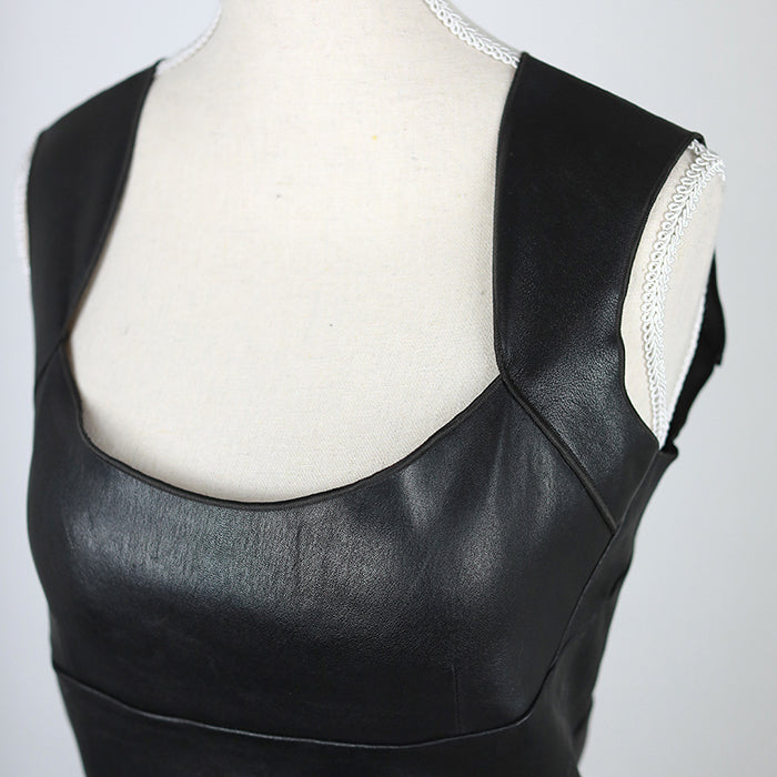 Jitrois leather bustier in a signature look