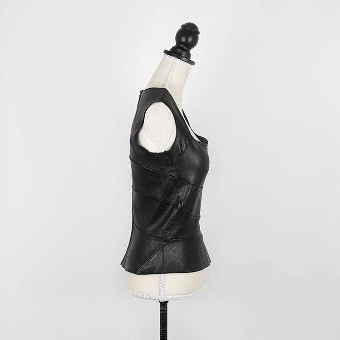 Jitrois leather bustier in a signature look