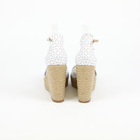 TABITHA SIMMONS Harp Perforated Scalloped Leather Wedge Sandals